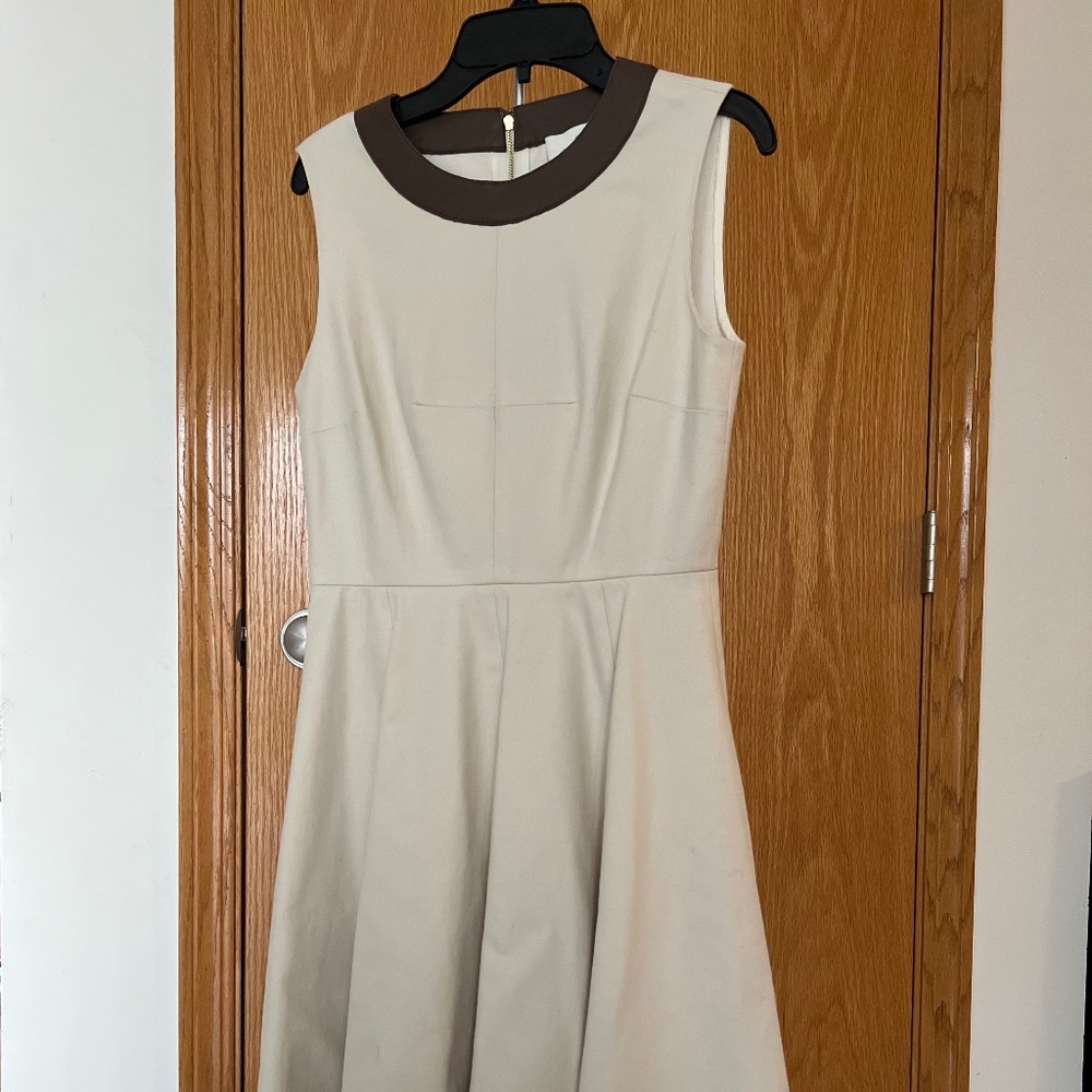 Kate Spade Leather Trim Flared Dress